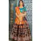 Banarasi Silk Navy Blue Mehendi Sangeet Wear Lehenga Choli -612276395
