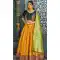 Banarasi Silk Fire Yellow Mehendi Sangeet Wear Lehenga Choli -612276396