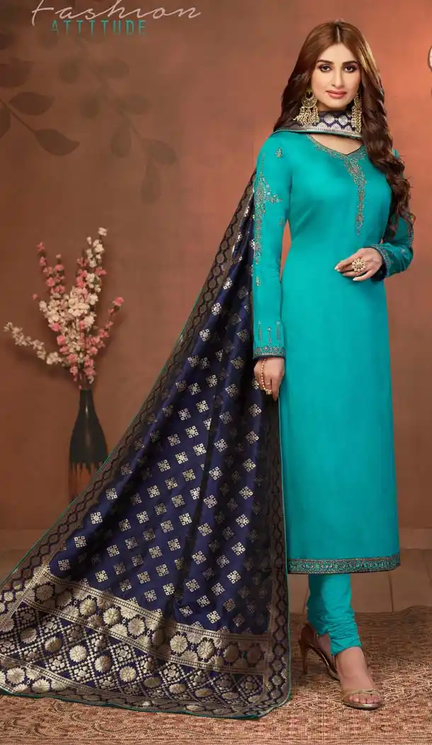 Sea Green Color Pure Cotton Jaam Silk Casual Party Salwar Kameez -618777197