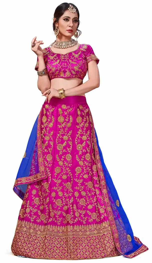 Magenta Color Satin Silk Traditional Party Lehenga Choli -622077539