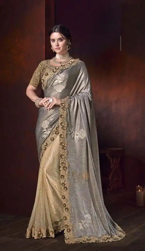 Brown Color Imported Fabric Designer Wedding Saree -454164718