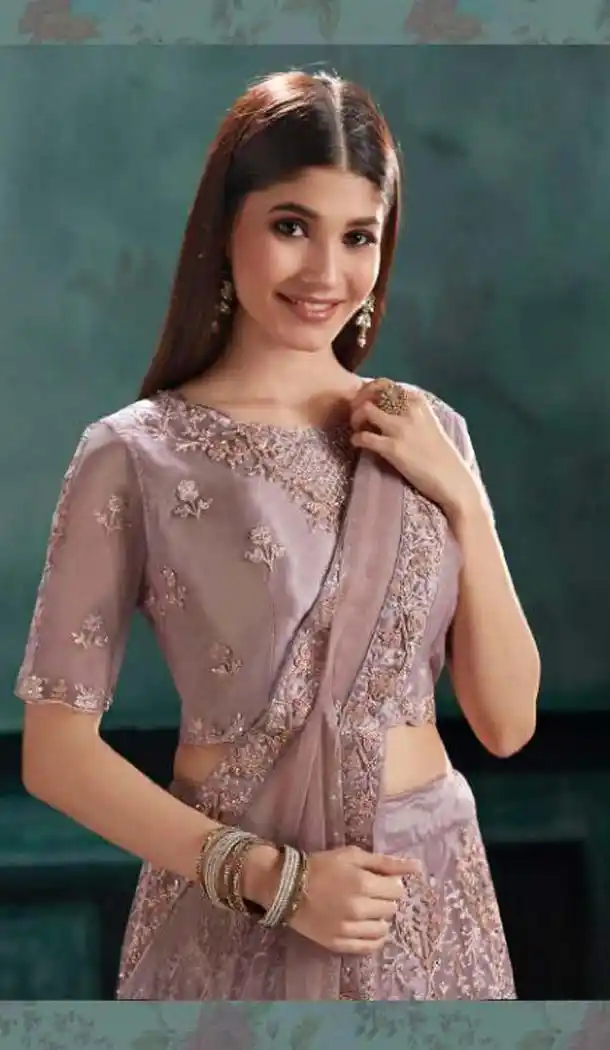 Exotic Wine Color Mono Net Designer Fancy Lehenga Choli -454664756