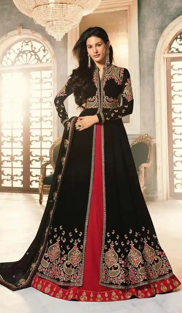 Abaya Style Black Color Georgette Designer Long Salwar Kameez -453764680