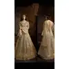 Beige Color Net Designer Style Wedding Wear Salwar Kameez
