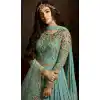 Firozi Color Georgette Designer Style Wedding Wear Salwar Kameez