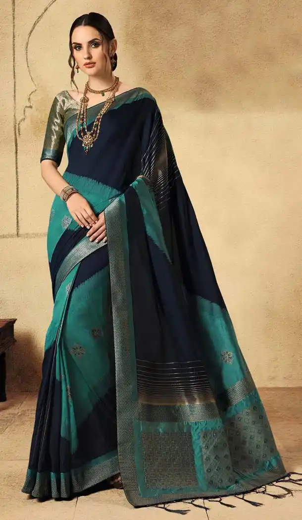 Adorable Multi Color Banarasi Silk Designer Wear Wedding Saree -639279926