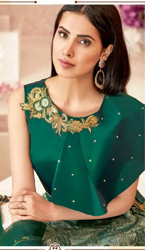 Emerald Green Color Jacquard Silk Designer Fancy Lehenga Choli -640880100