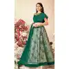Emerald Green Color Jacquard Silk Designer Fancy Lehenga Choli