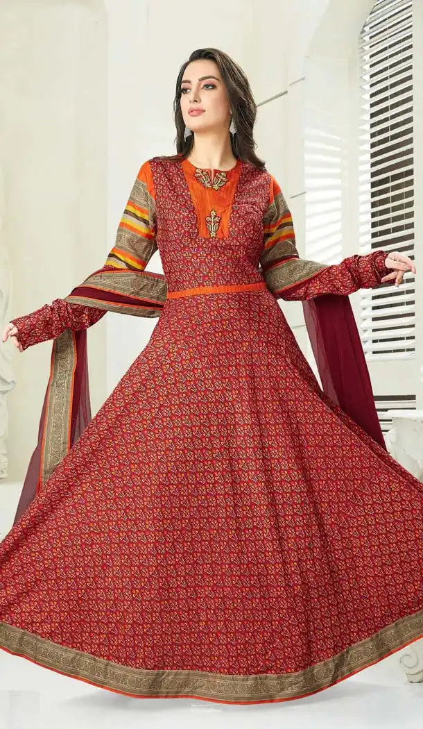 Maroon Color Jacquard Designer Readymade Salwar Kameez -641280144