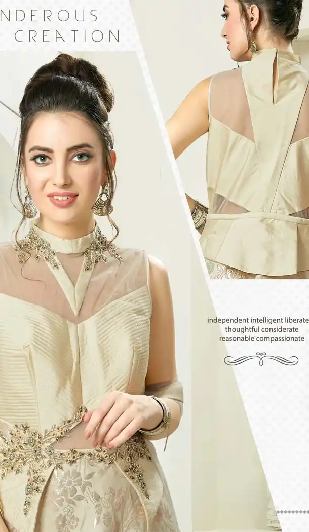 Beige Color Silk Designer Readymade Salwar Kameez -641280145