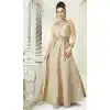 Beige Color Silk Designer Readymade Salwar Kameez