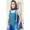 Blue Color Jacquard Designer Readymade Salwar Kameez