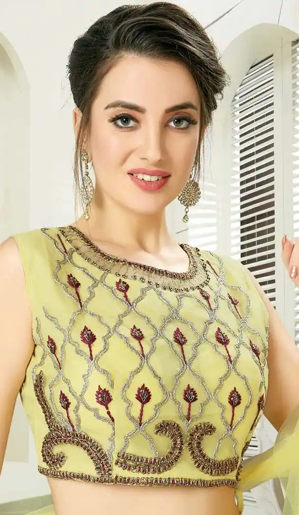 Yellow Color Net Silk Designer Readymade Lehenga Choli -641280154
