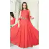 Tomato Red Color Georgette Designer Readymade Salwar Kameez