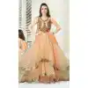 Peach Color Net Silk Designer Readymade Salwar Kameez
