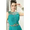 Rama Green Color Silk Designer Readymade Salwar Kameez