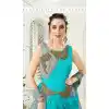 Grey Firozi Color Silk Designer Readymade Salwar Kameez
