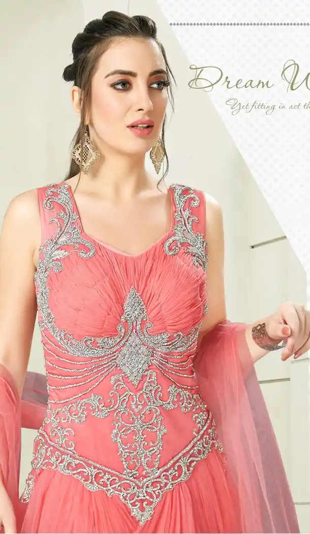 Pink Color Net Silk Designer Readymade Salwar Kameez -641380186
