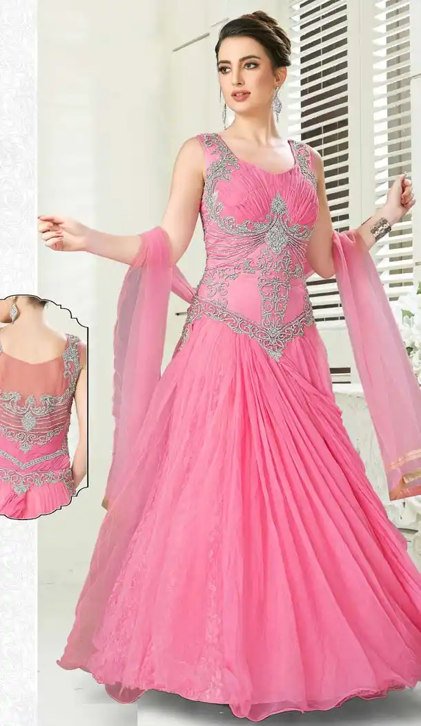 Pink Color Net Silk Designer Readymade Salwar Kameez -641380195