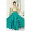 Gold Green Color Net Silk Designer Readymade Salwar Kameez