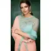 Peach Color Silk Chiffon Designer Saree Blouse