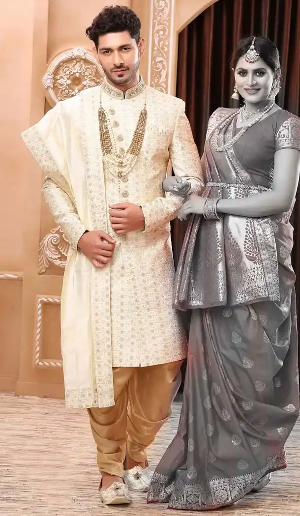 Diva Off White Imported Designer Readymade Man Sherwani -639779986