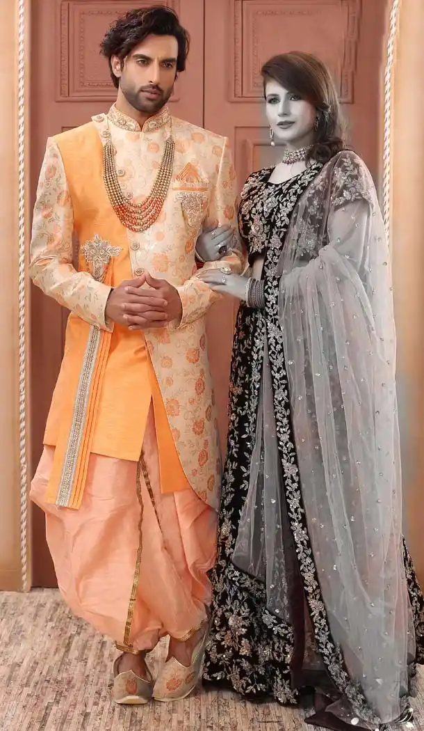 Orange Color Imported Designer Readymade Man Sherwani -639779995