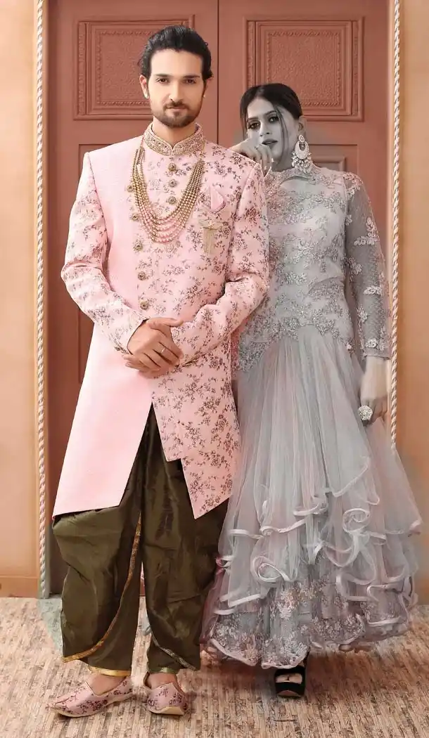 Light Pink Color Imported Designer Readymade Man Sherwani -639779996