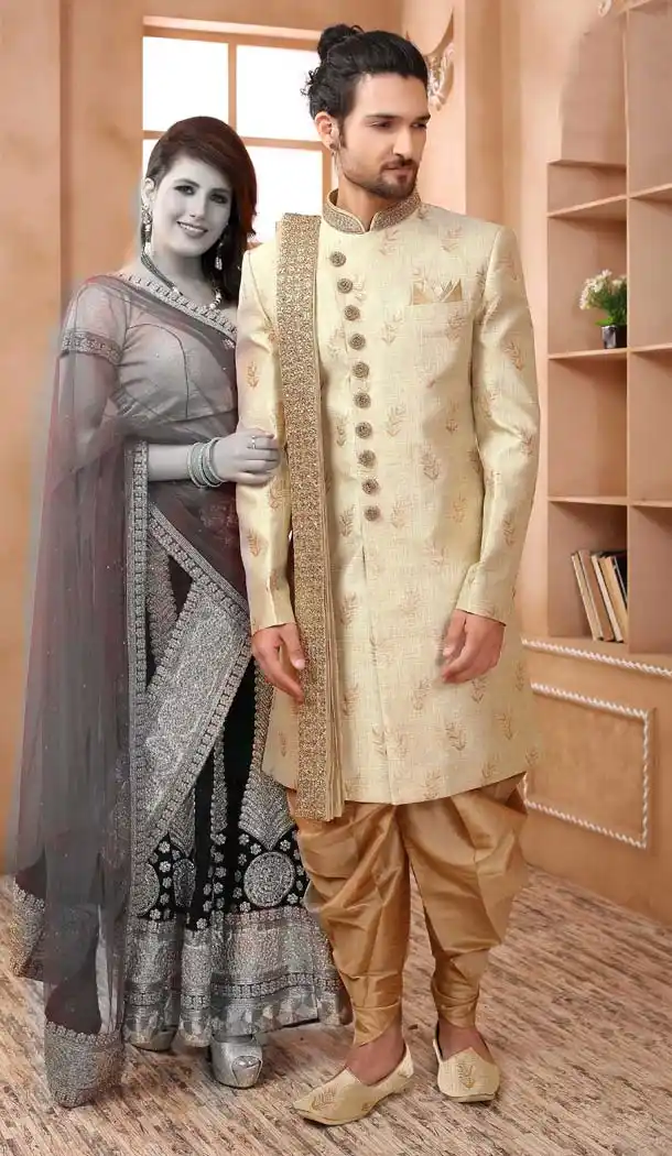 Flamboyant Pista Color Imported Designer Readymade Man Sherwani -639780003