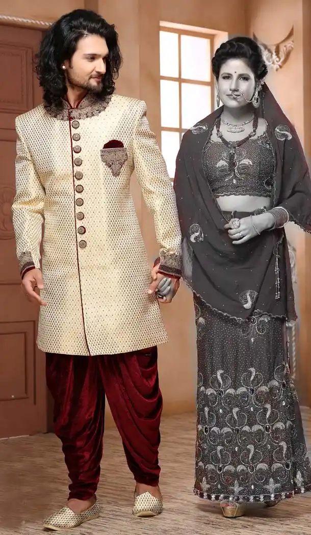 Charming Cream Color Imported Designer Readymade Man Sherwani