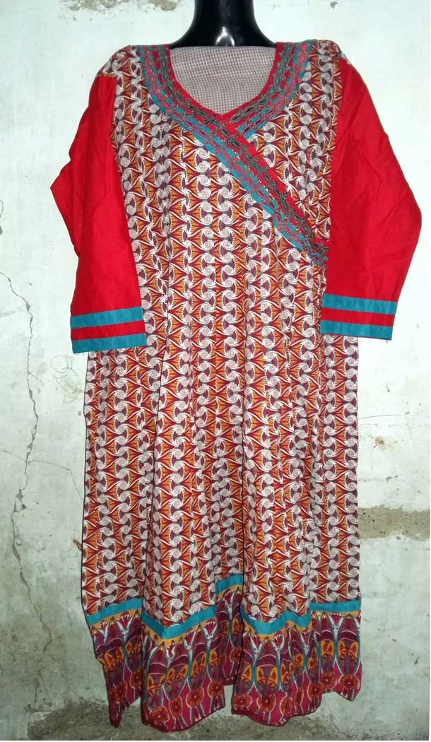 Red and White Pure Cotton Designer Readymade Kurtis | FH5555112