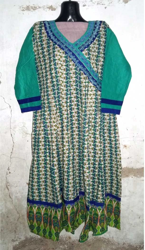 Light Green and White Pure Cotton Designer Readymade Kurtis | FH5555113