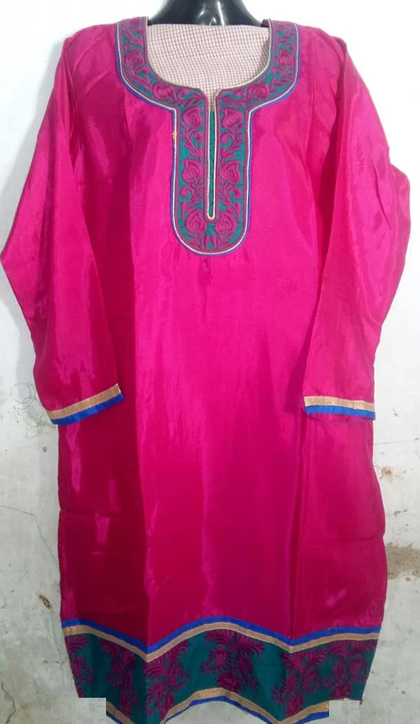 Hot Pink Silk Party Readymade Kurtis | FH5555114