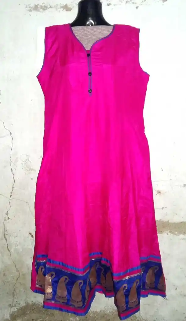 Pink, Blue Color Silk Party Readymade Kurtis | FH5555118