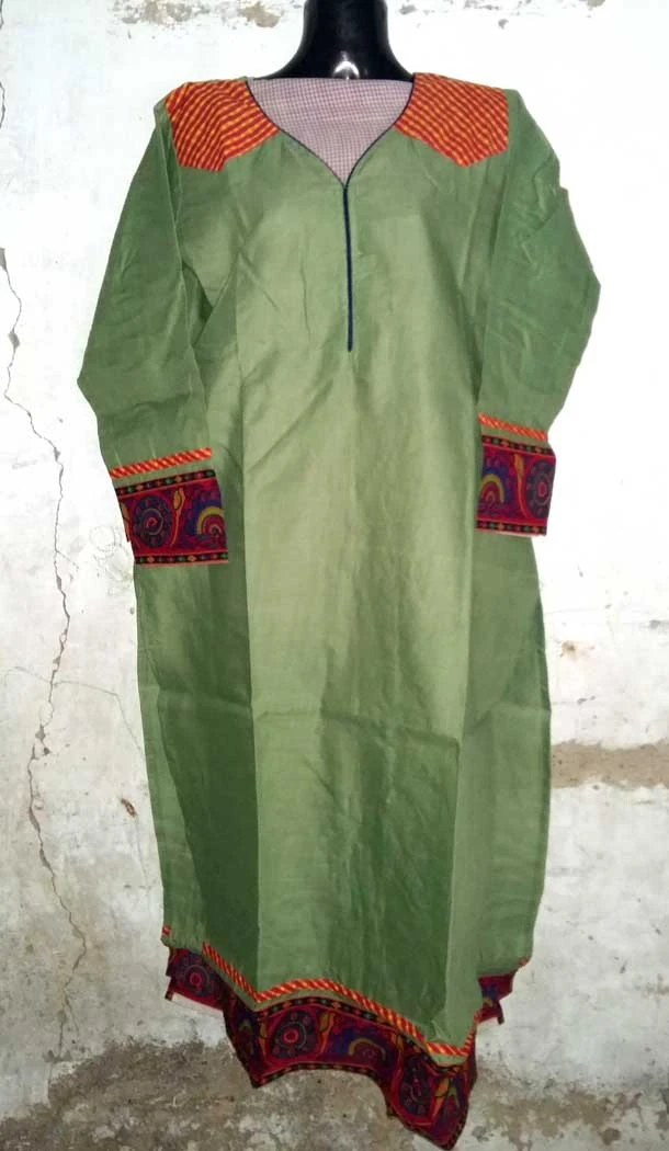 Green Color Cotton Party Readymade Kurtis | FH5555119