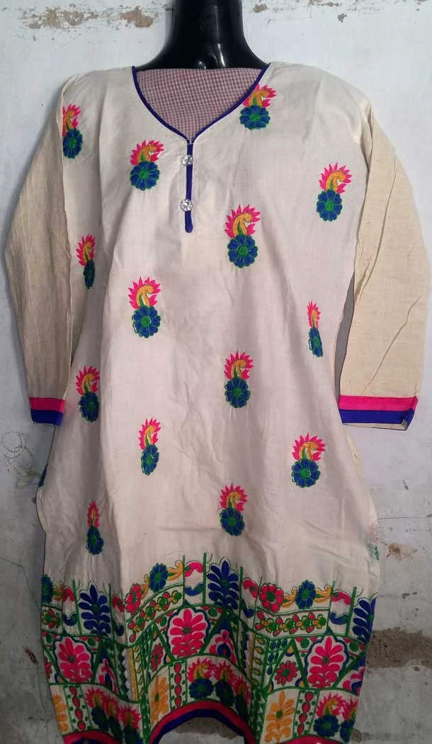 White Color Cotton Party Readymade Kurtis | FH5555136