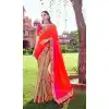 Red Pink Banarasi Silk Designer Wedding Saree