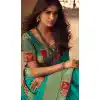 Turquoise Color Silk Designer Trendsetter Saree Blouse