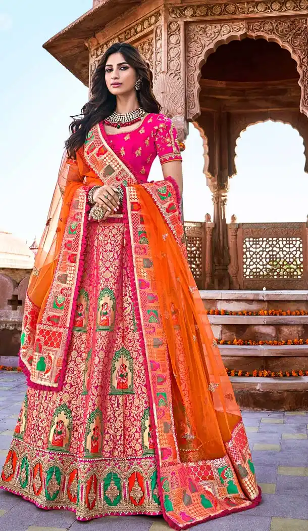 Majesty Pink Color Silk Designer Bridal Wedding Lehenga Choli -644480544