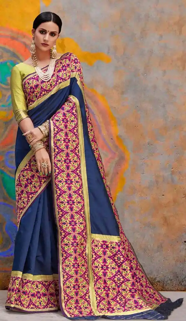 Blue Color Handloom Weaving Silk Traditional Saree -649181128
