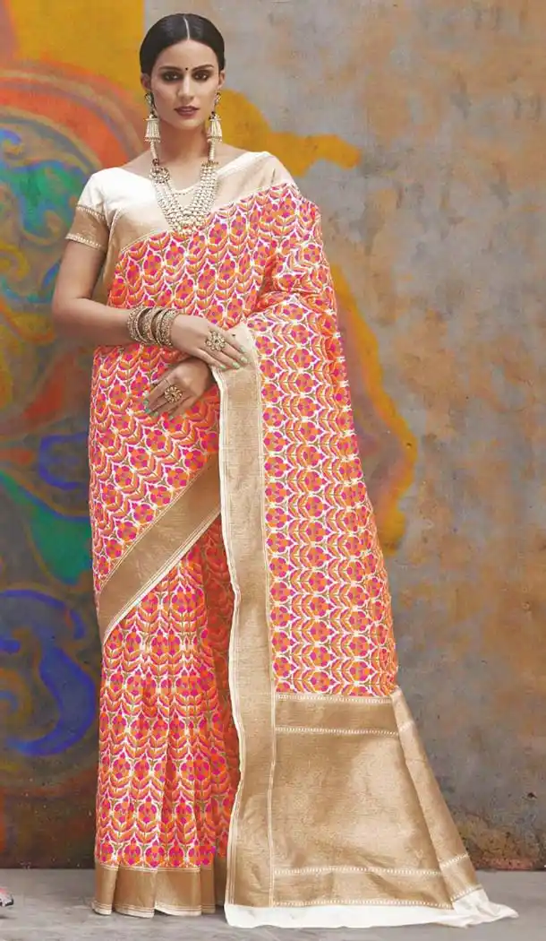 Stunning Multi Color Handloom Weaving Silk Traditional Saree -649181134