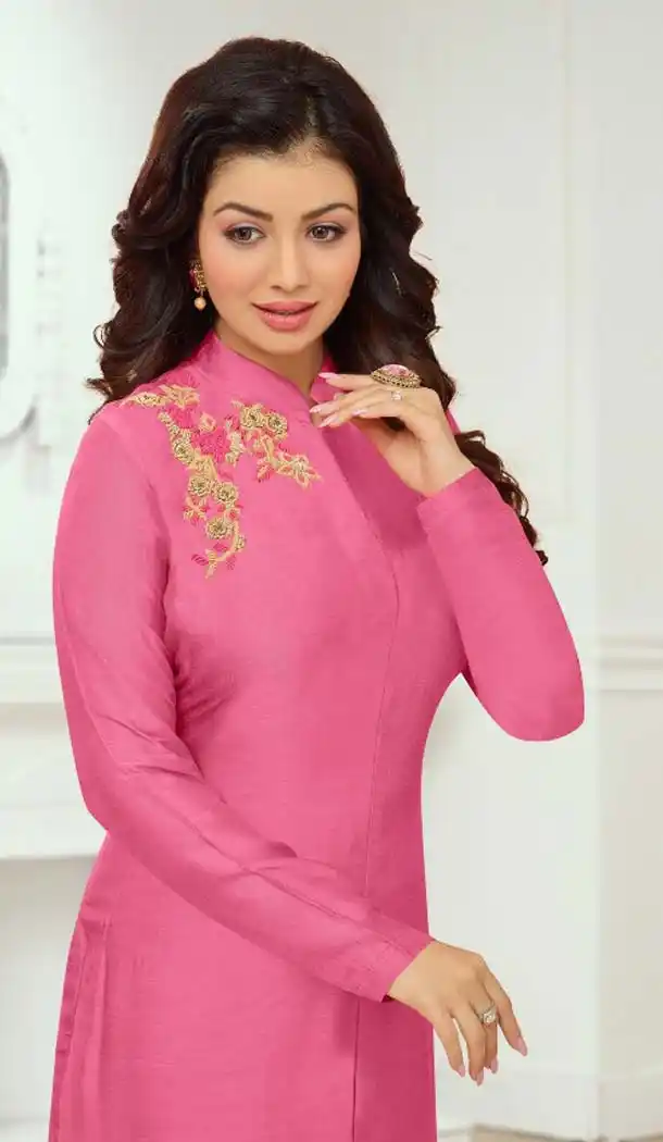 Marvelous Pink Color Cotton Satin Celebrity Aysha Takia Salwar Kameez -467665732