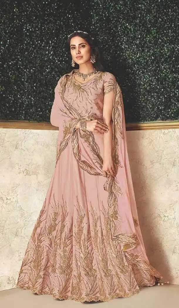 Charming Pink Color Dual Tone Silk Designer Lehenga Choli -470265915
