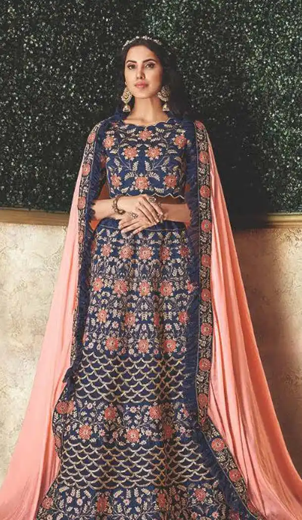 Tantalizing Blue Color Silk Designer Lehenga Choli -470265917