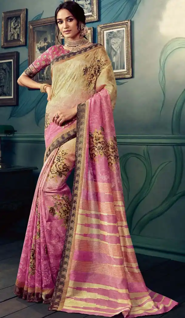 Enigmatic Multi Color Cotton Silk Casual Wear Printed Silk Saree -653881703