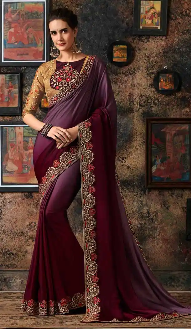 Alluring Maroon Color Fancy Georgette Silk Traditional Saree -658982377