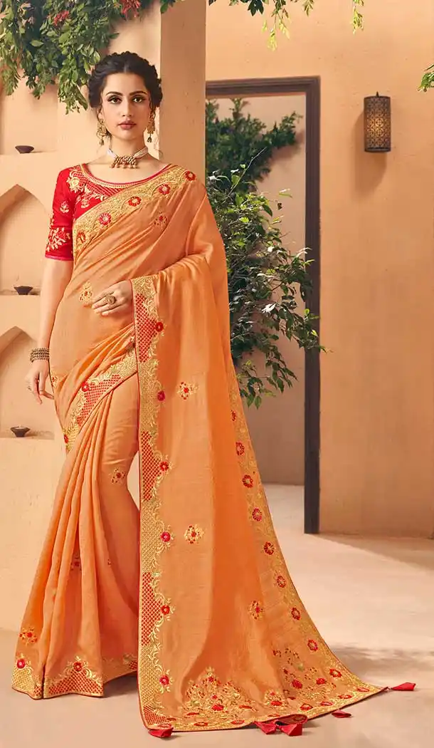 Adorable Orange Color Art Silk Paryu Wear Designer Saree -666183641