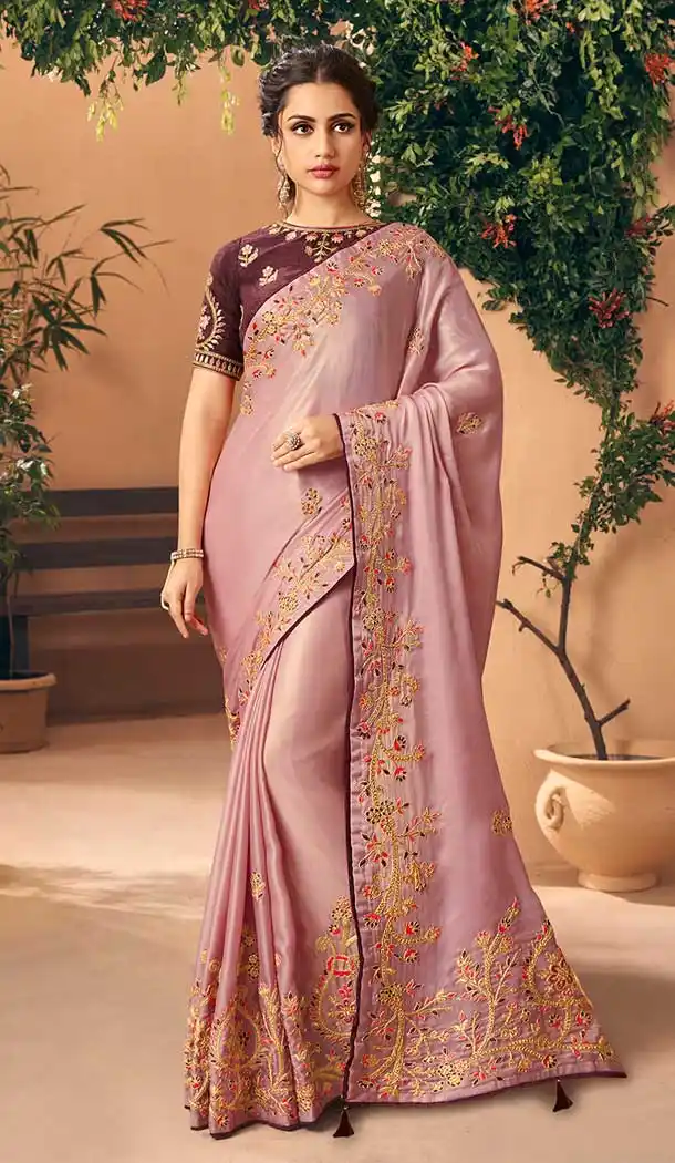 Fancy Light Brown Color Art Silk Paryu Wear Designer Saree -666183647