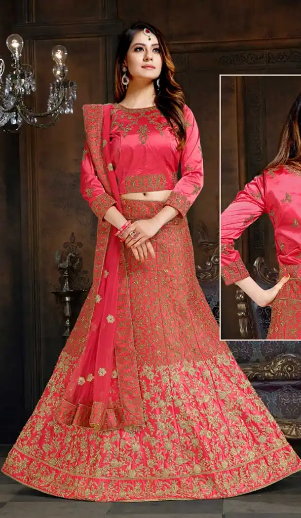 Dark Pink Color Satin Designer Traditional Wear Lehenga Choli -70811296