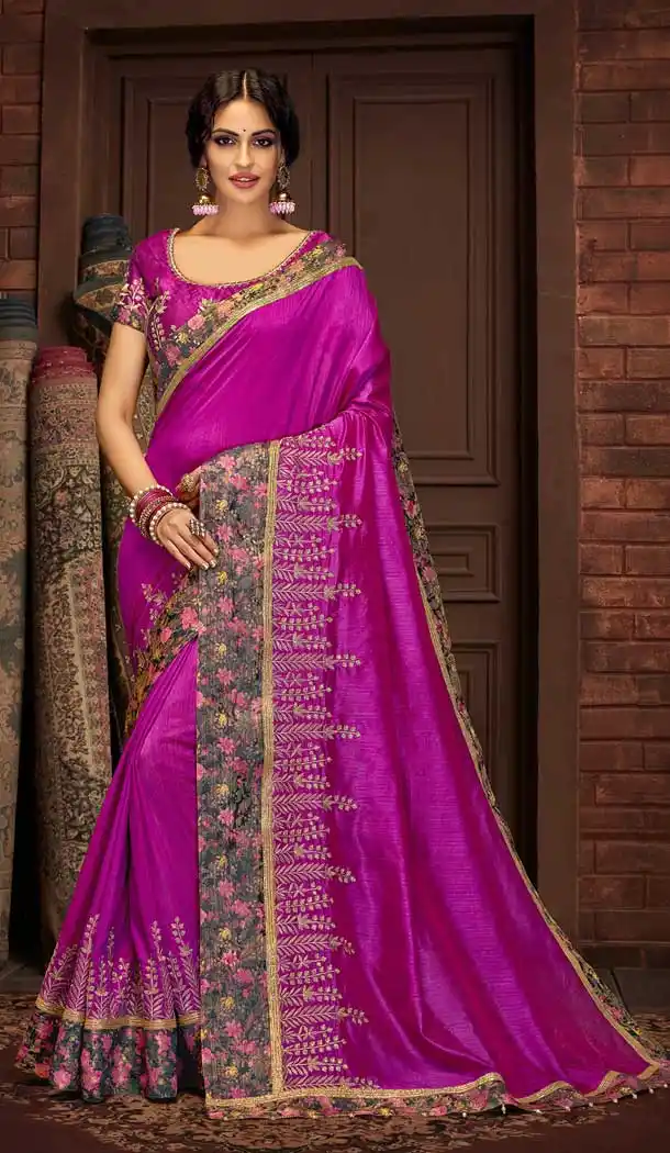 Purple Color Art Silk Party Wear Traditional Saree Blouse -70711224